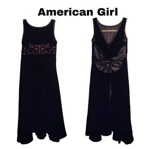 American Girl Black Velvet Girl Dress Size 7